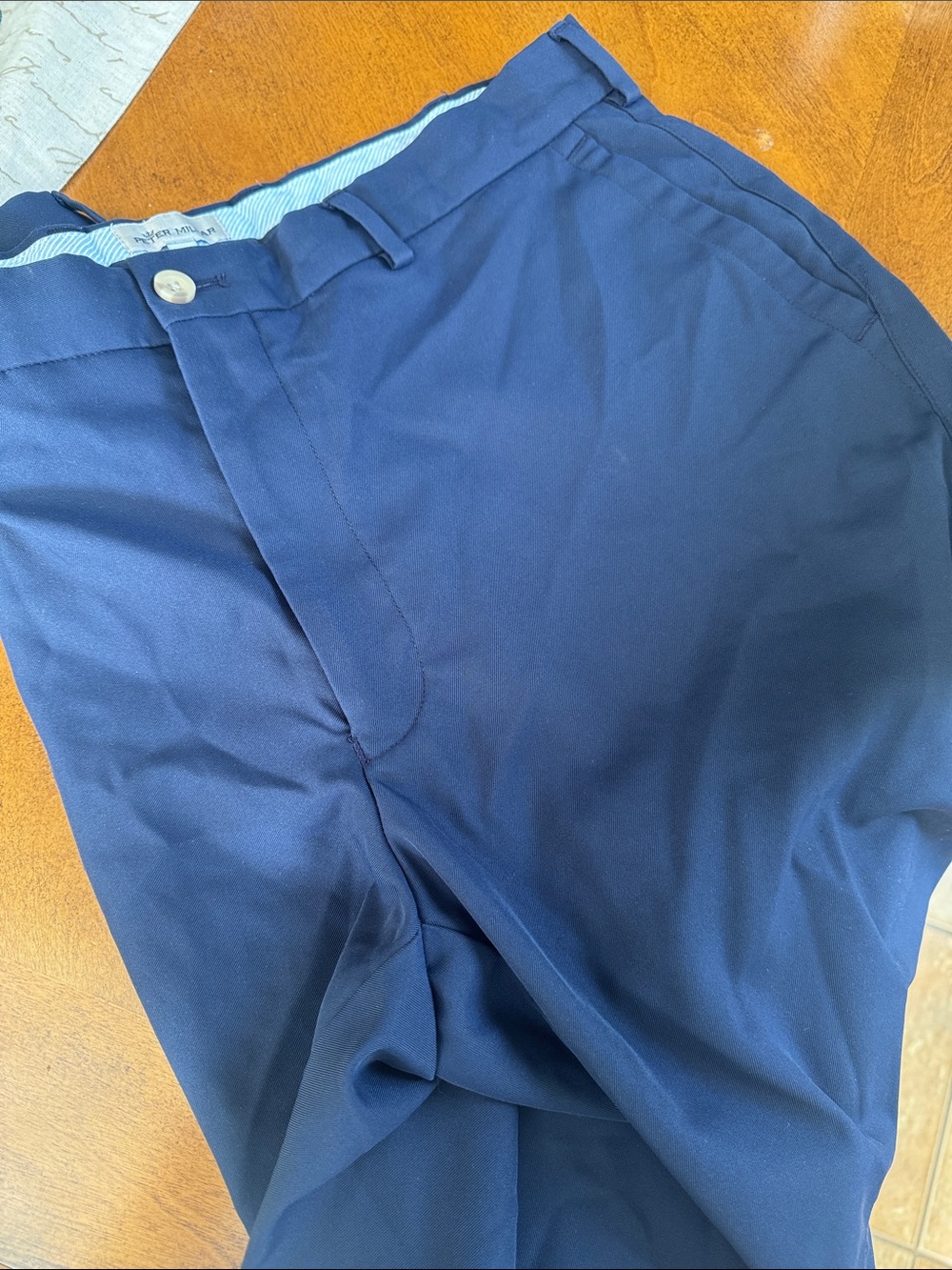 Peter Millar Navy Flat-Front Performance Shorts